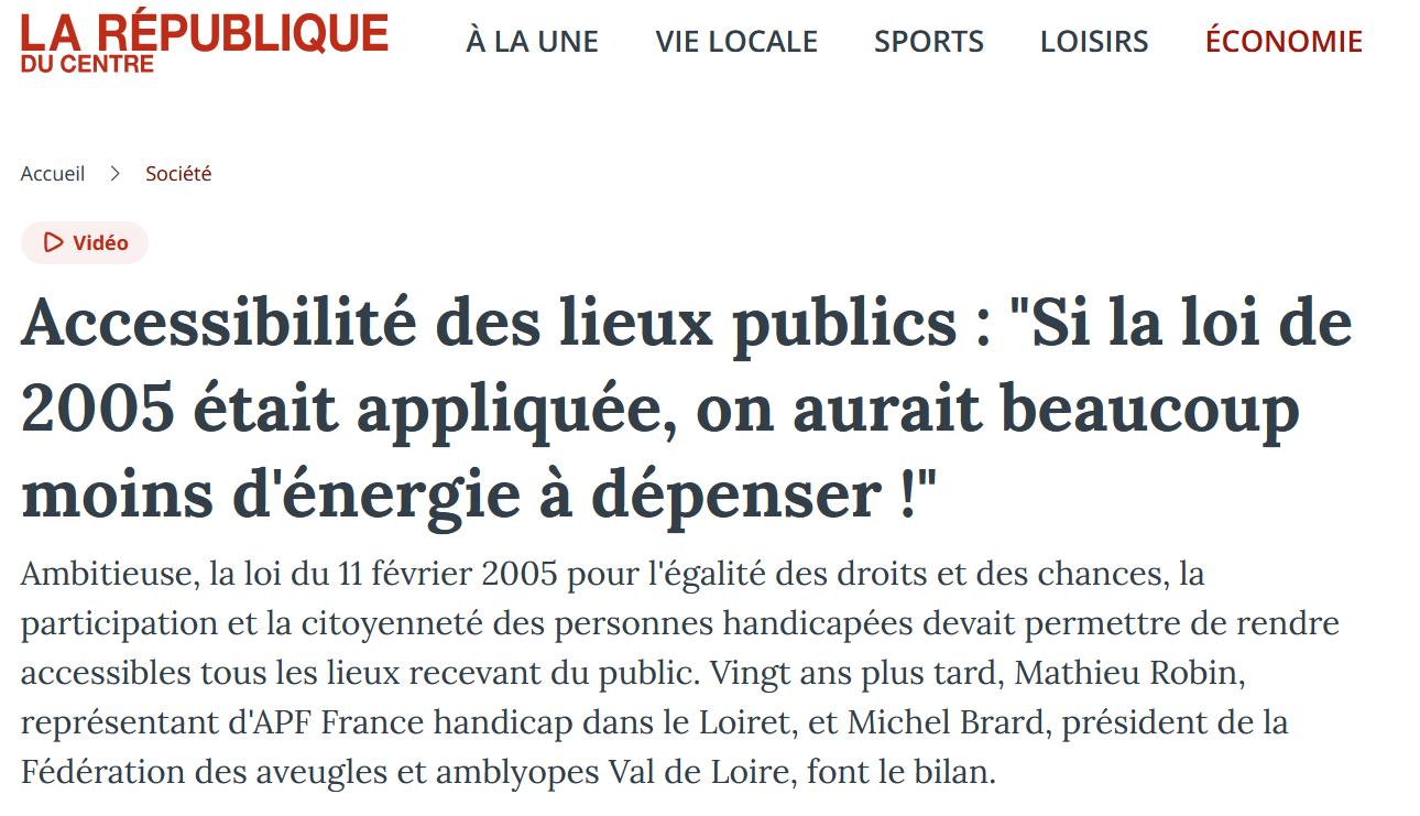 A Orléans aussi l&rsquo;espace public doit être adapté et accessible à tous !